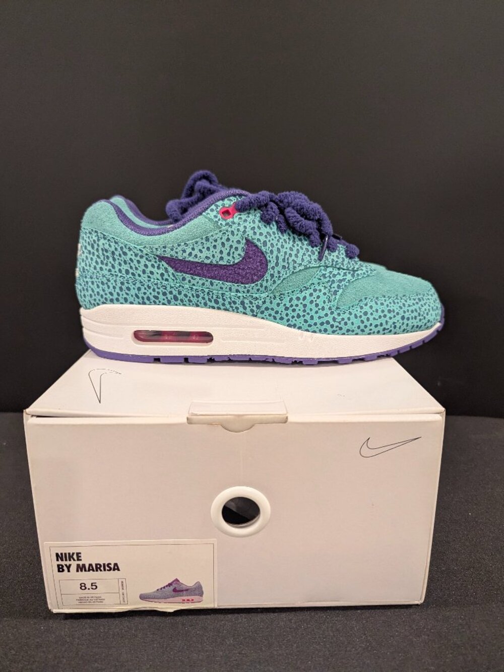 Nike By You, Air Max 1 Aqua/Purple Sz 8.5